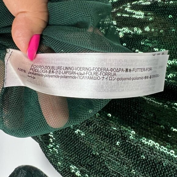 Nwt - Zara, Women’s Sequin Mini Dress - Green. Size: M. - Picture 11 of 15